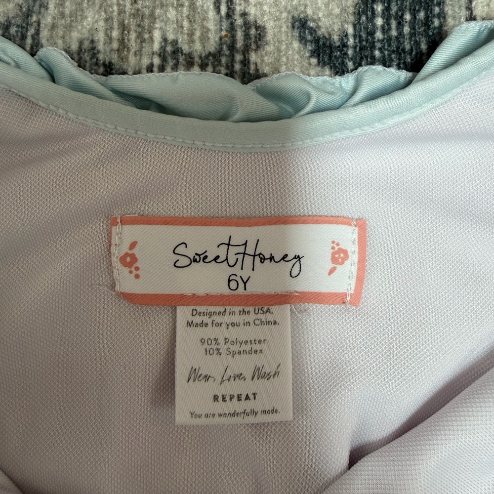 SweetHoney Pink Gingham Long-Sleeve Rash Guard with Floral Skirt - Picture 4 of 4